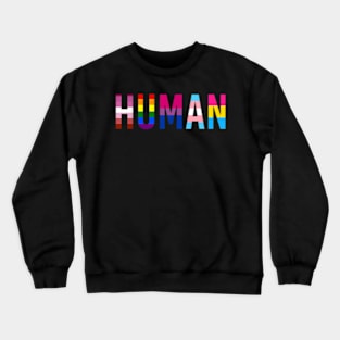 Human Lgbt Flag Gay Pride Month Transgender Rainbow Lesbian Crewneck Sweatshirt